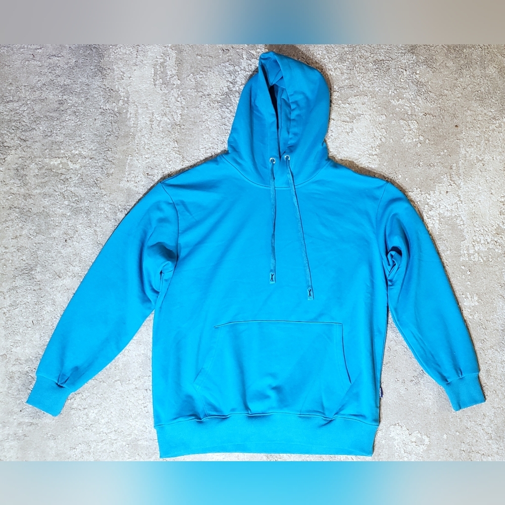 Men's Blue Hooded Pullover Sweatshirt